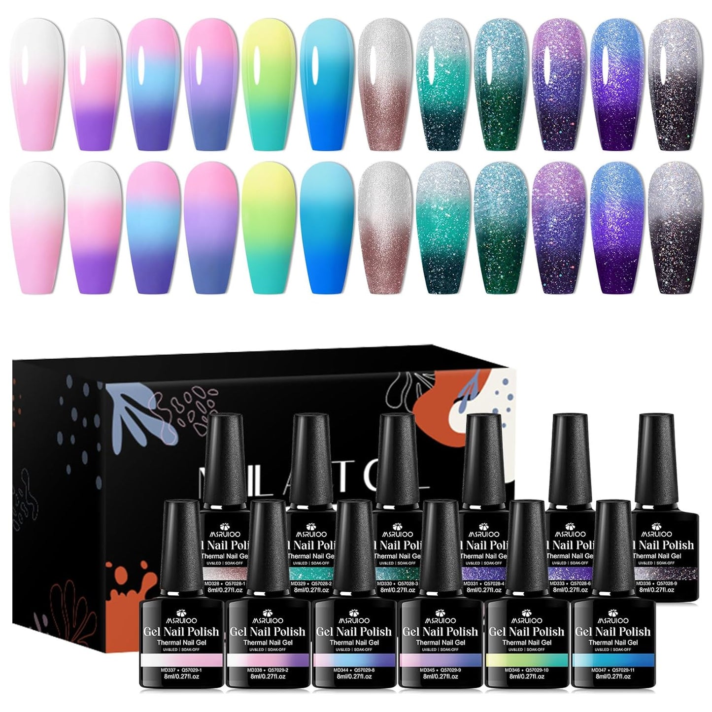 Temperature Mood Color Changing Gel Nail Polish Set 12 Colors