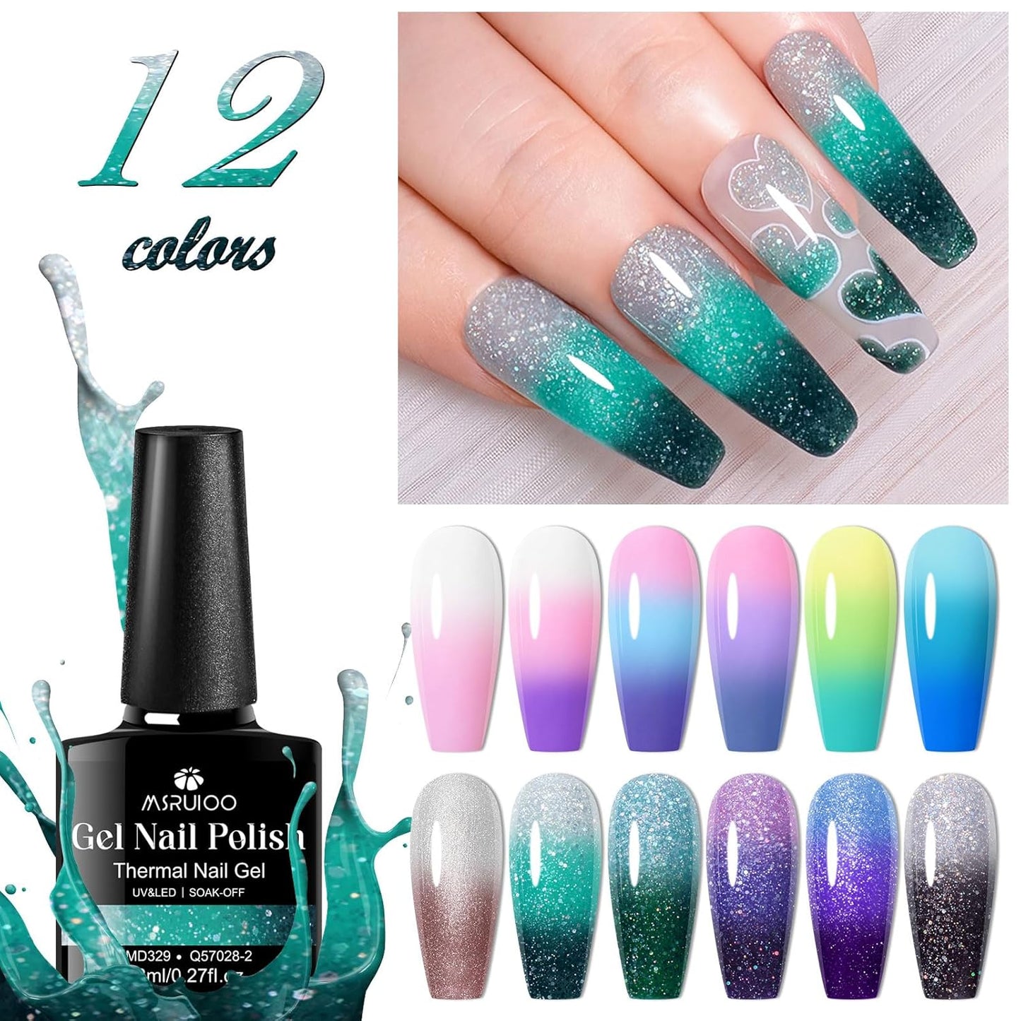 Temperature Mood Color Changing Gel Nail Polish Set 12 Colors