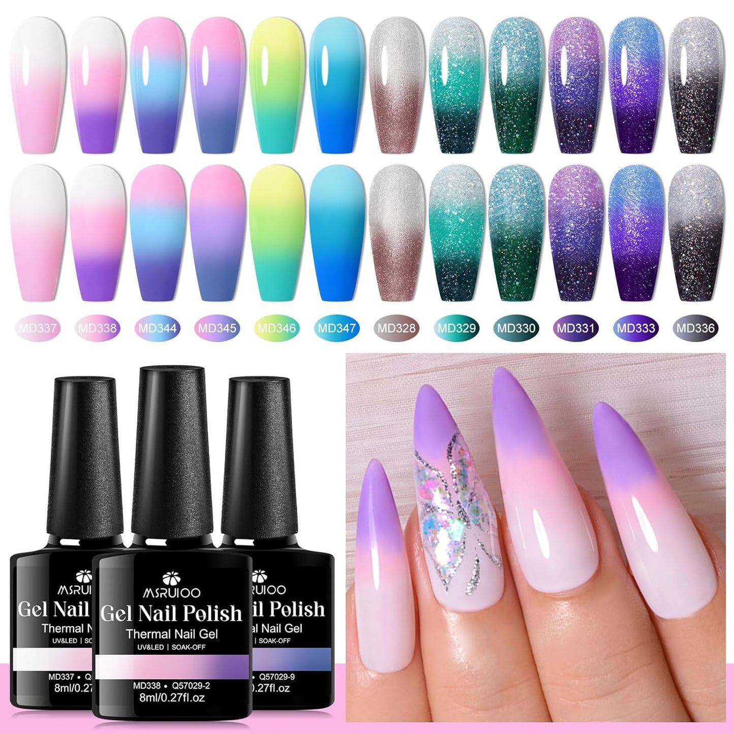 Temperature Mood Color Changing Gel Nail Polish Set 12 Colors