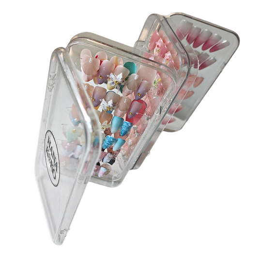 3-Fold Nail & Lash Storage Box – Portable Travel Organizer for Nails, Lashes & Beauty Accessories