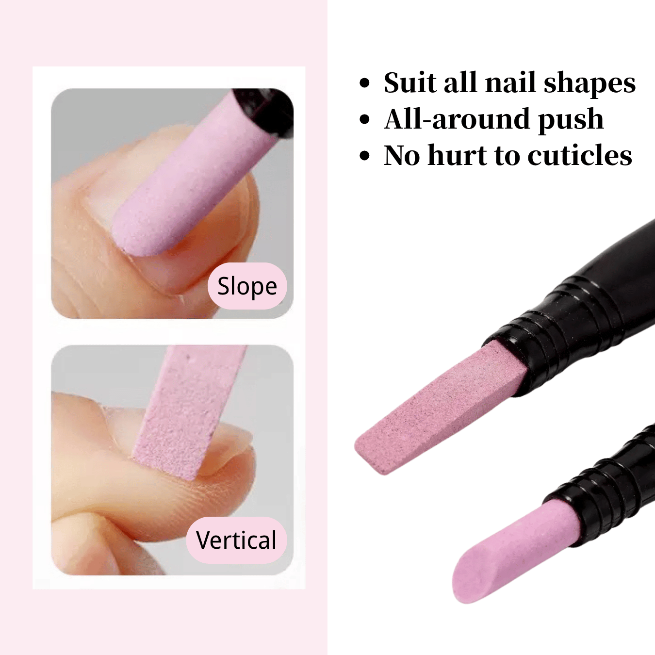 Double-ended Ceramic Cuticle Pusher